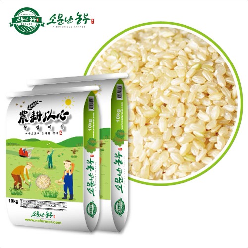 당일도정 2023년산 햅쌀 소문난농부 맛있는 현미쌀 20kg(10kg-2포) [원산지:국산(충청남도 논산시)]